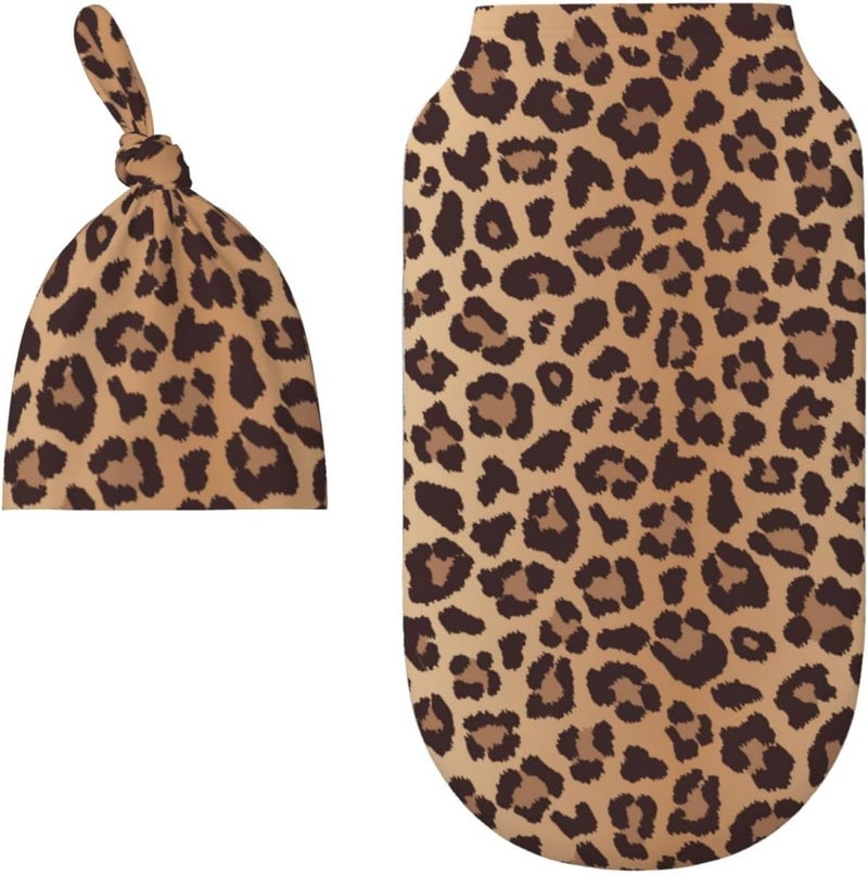 Figtihw Leopard Swaddle Blankets Newborn Receiving Blanket Baby Swaddle Wrap Soft Sleeping Sack for Baby Girls Boys - Image 2